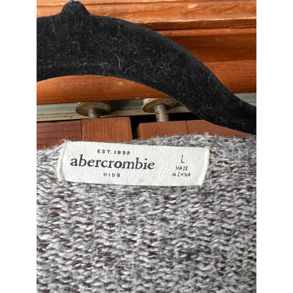 Abercrombie & Fitch Kids Open Front Wrap Sweater Handkerchief Hem Gray Size L - Picture 4 of 5